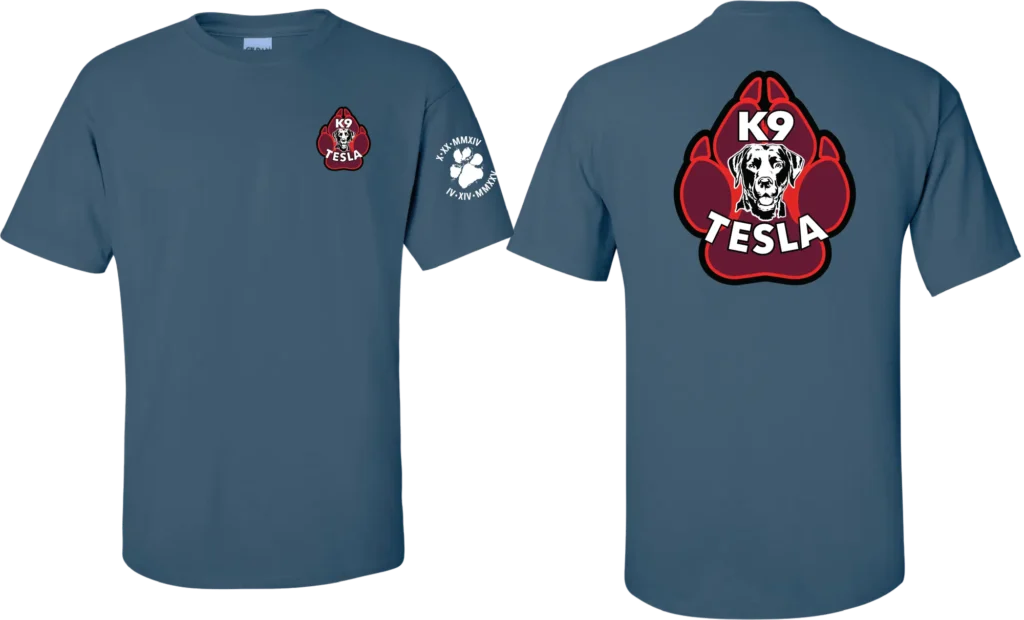 Indigo blue Tesla K9 tshirt